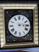 Antique two-weight, 1-day wall clock with glass face