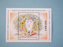 (B) 1988. Szocfilex block** - (cat.: 350.-) - (Serial numbered)