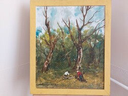(K) painting by Károly Szegvár with a 57x67 cm frame