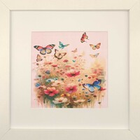 Fairy garden: dance of butterflies - silk wall picture