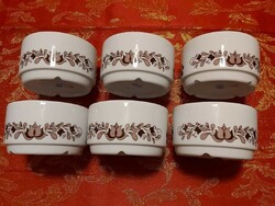 Alföldi porcelain compote set with brown Hungarian pattern - in display case