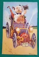 Humoros Bonzo kutya sorozat " 2696 " vágott szélű futott képeslap