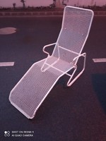 Mid-century Extra Retro Metal Rattan Sun Lounger, Relaxation Bed Gammergald Style