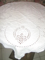 Beautiful white antique Madeira tablecloth