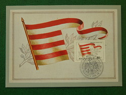 Postcard - cm - Árpádház flag xvi.No. - Occasional stamping