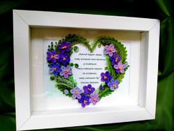 Floral heart motif with a quote, in a deep frame, cover. A unique gift for graduation out of love