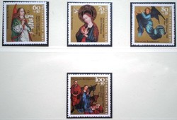 N1578-81 / 1991 Germany Christmas stamp set post office