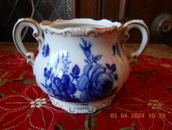 Zsolnay blue rose sugar bowl, without lid