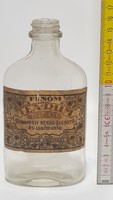Colorless rum bottle labeled 