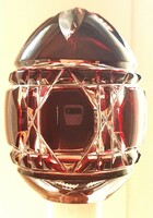 Burgundy polished handmade crystal/glass egg