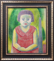 Járitz Józsa - Ülő kislány portréja