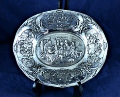 Sumptuous, antique silver tray, Holland, ca. 1880!!!