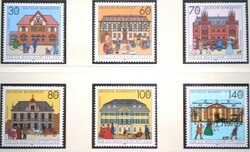 N1563-8 / 1991 Németország Népjólét : Postaépületek bélyegsor postatiszta