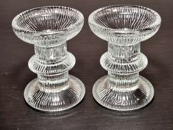 *2 luminarc france glass candle holders in one