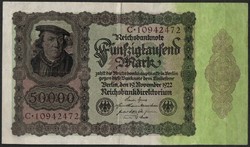 D - 139 -  Külföldi bankjegyek:  1922 Németország 50 000 márka