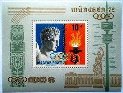 B69 / 1969 Olimpiai érmesek blokk postatiszta