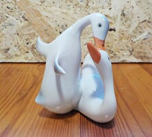 Hand-painted Raven House Geese porcelain figure