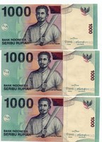 1.000  Rúpia    3 Ddb sorszámkövető   2013       Indonézia
