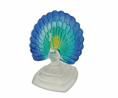 Vintage crystal peacock, French colorful glass peacock, art deco style glass sculpture