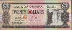 D - 155 -  Külföldi bankjegyek:  Guyana 1966 20 dollár  UNC