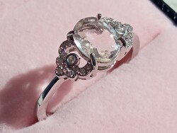 Morganit 925 ezüst gyűrű 59