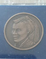 János Garamkeszi raven stone bronze commemorative medal in flowered case