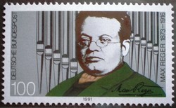 N1529 / 1991 Németország Max Reger - zeneszerző bélyeg postatiszta