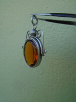 Antique silver pendant from the Victorian age can be called huge with a citrine stone approx. 20 ct