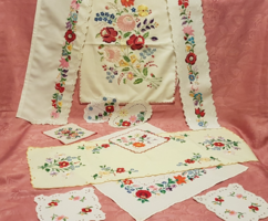 Advertised again! Kalocsai hand-embroidered tablecloth package with decorative pillowcase