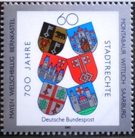 N1528 / 1991 Németország A városi jogok kiosztásának 700. évfordulója bélyeg postatiszta
