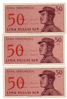 50 Sen 3 number trackers 1964 Indonesia