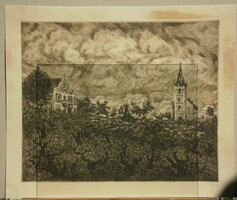 István Imre (1918-1983): church and mansion (large size)