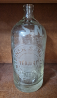 Old soda bottle with inscriptions on both sides, steiner samu fia with inscription Budapest without head