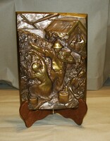 Harvesters - treasured Mary bronze wall picture