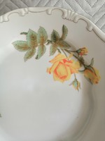 Zsolnay yellow rose beautiful flat plate