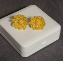 Earrings made with microcrochet, sun yellow