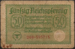 D - 176 -  Külföldi bankjegyek: Németország 1940-45  50 pfennig