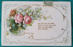 Antique floral greeting card