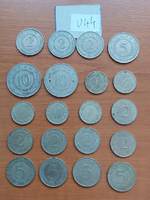 20 pieces of Yugoslavian 1 + 2 + 5 + 10 dinars 1980 - 1986 each different year v44