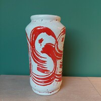 István Erdélyi retro fat lava ceramic vase