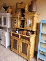Antique pewter pine sideboard, rustic furniture