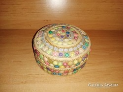 Nagyon szép régi fém kerek doboz, ékszertartó átm.10,5 cm (23/d)