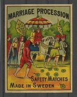 1900.- Svéd - Gyufacímke - gyufa - Házassági felvonulás - India - Svédország