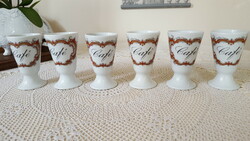 Limoges porcelán talpas csésze,kehely 6 db.