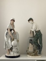 Royal Dux Porcelán pár Női Férfi Figura