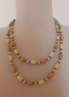 Necklace made of vintage, pastel-colored Czech glass beads