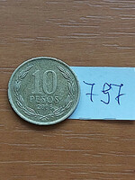 Chile 10 pesos 2008 nickel-brass bernardo o'higgins 797