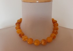 Imitation amber plastic necklace