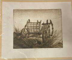 József Olexa: chariot (etching)