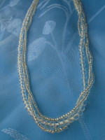 Three rows of wonderful antique women's necklace collier a row of rock crystals ?